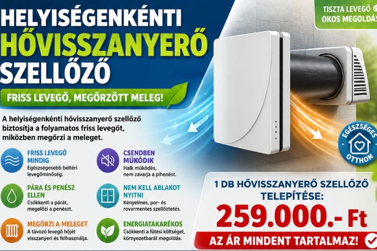 Friss levegő kompromisszumok nélkül – hővisszanyerős szellőző otthonába