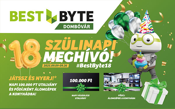18. szülinapi meghívó a BestByte-nál, játssz és nyerj!