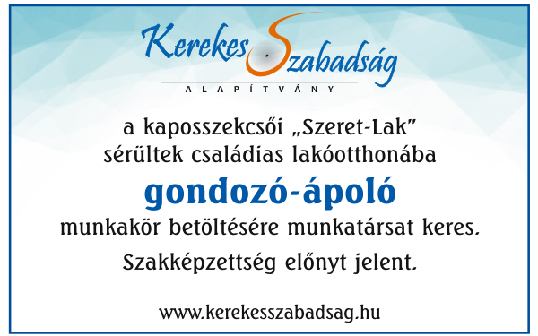 Gondozó-ápoló munkakör betöltésére munkatársat keresünk.